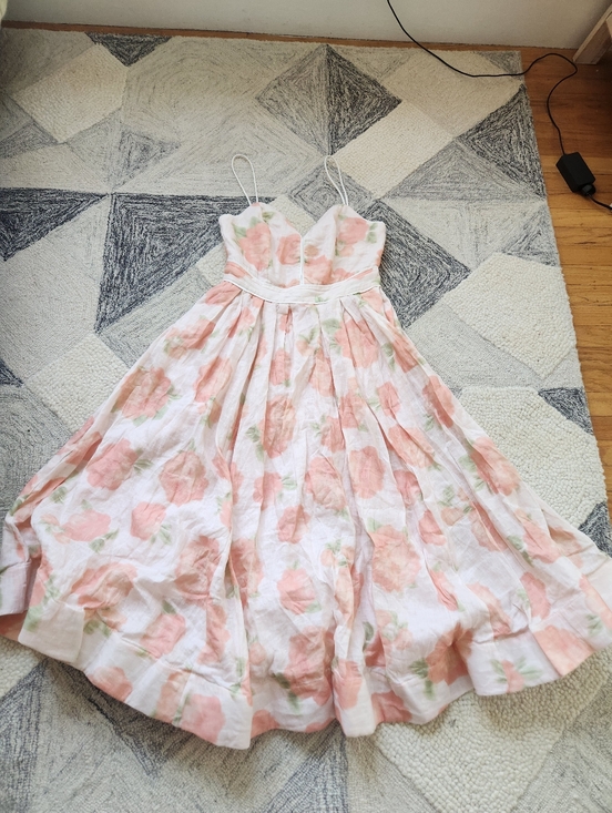 BHLDN Dresses & Skirts - anthropologie bhldn Sophie linen midi dress pink floral 6